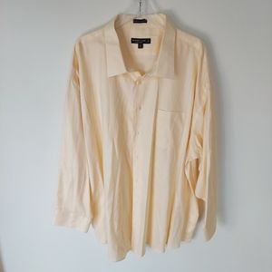 Pronto Uomo Dress Shirt/Button Down/Size 22 34/35 / 100% Cotton Pale Yellow